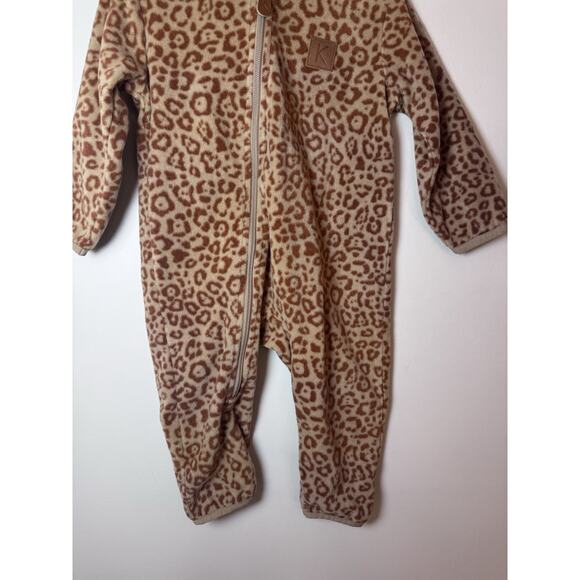 Kuling Northpole fleece One Piece Romper With Hood Leopard Print 12-18 Months - Picture 9 of 12